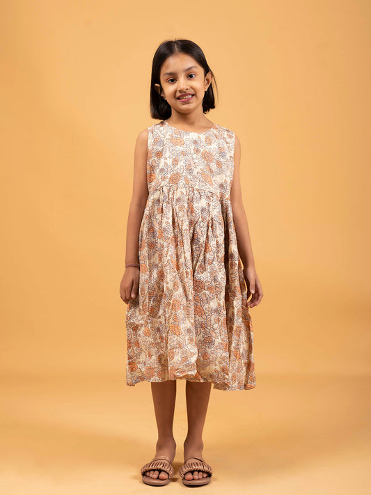 Kids Off-White Printed Sleeveless Cotton Dress