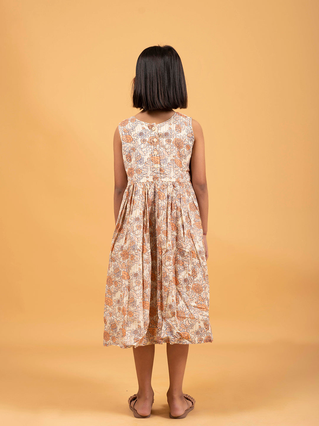 Kids Off-White Printed Sleeveless Cotton Dress