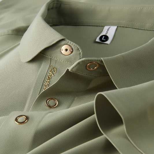 Premium Snap-Button Polo Shirt – Elegant & Functional Design