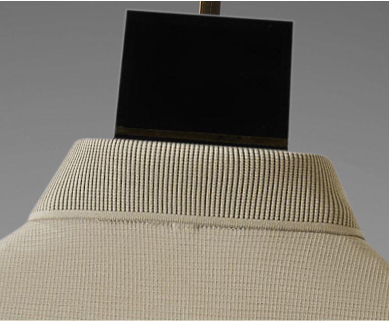 Men’s Premium Waffle-Knit Half-Zip Polo with Contrast Leather Accents