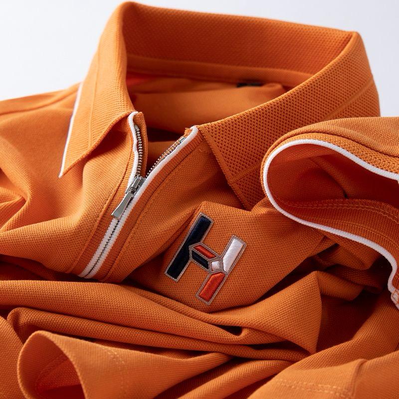 Essential Zip Polo with Geometric Chest Detail