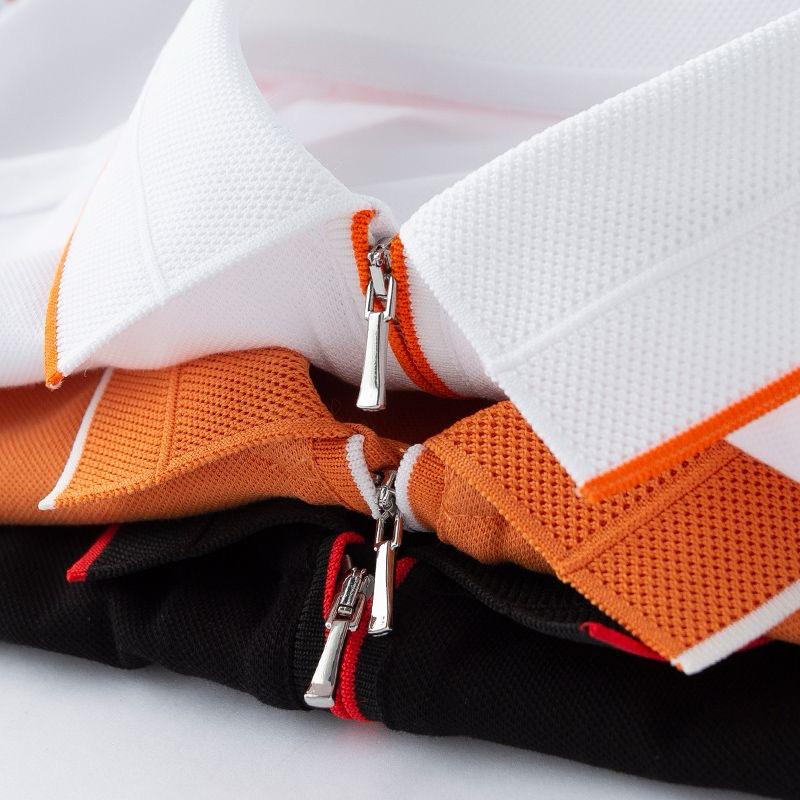 Essential Zip Polo with Geometric Chest Detail